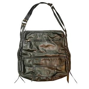 Large Leather Jas M.B. London Black Shoulder Handbag with Dustbag